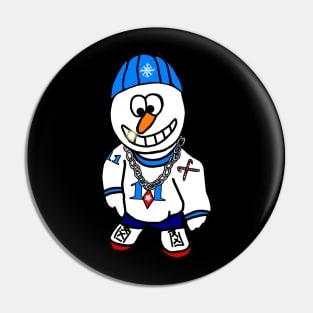 Hip Hop Rapper Snowman Pin