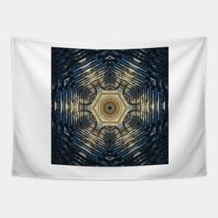 vivid art deco and art nouveau styled pattern brown blue and beige Tapestry