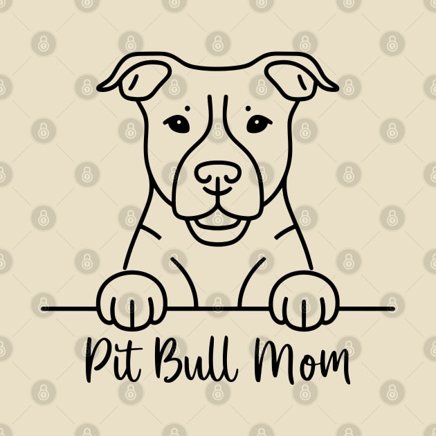 Pit Bull Mom Line Art by y2klementine