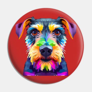 Patterdale Terrier Colorful Design Pin