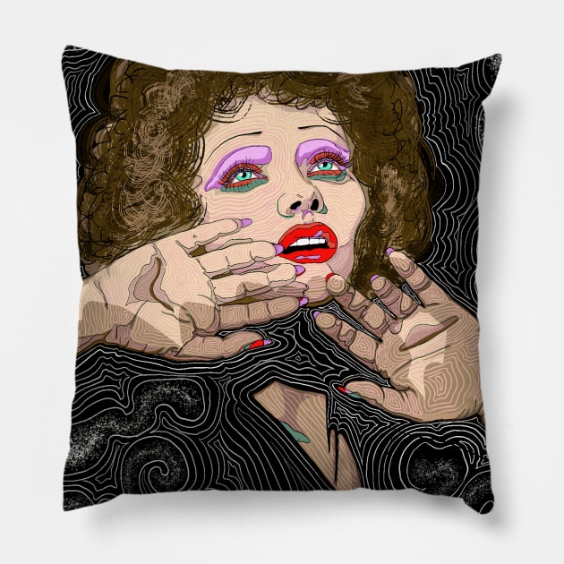 Edith Piaf Portrait Pillow by NibsonMother