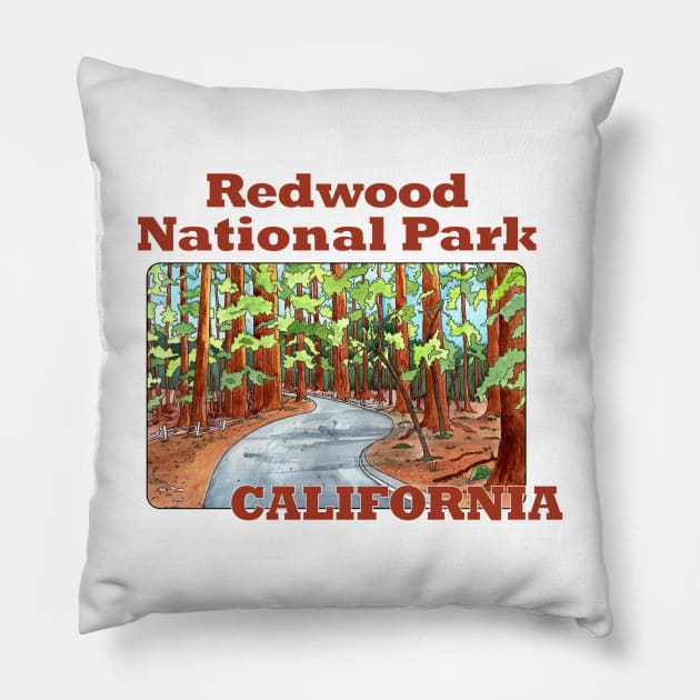 Redwood National Park, California Pillow by MMcBuck