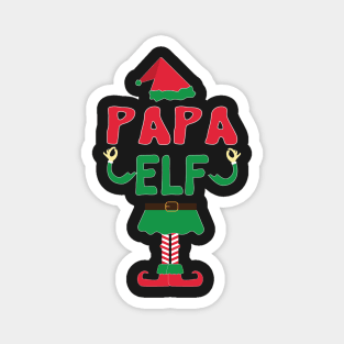 Funny Christmas Papa Elf Matching Family Apparel Magnet