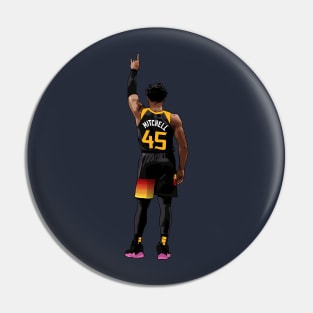 Donovan Mitchell Vector Back Black Pin