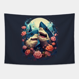 Romantic Sharks Tapestry