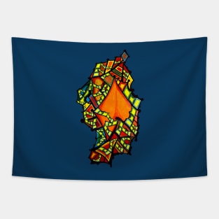 Above Orange Rooftops Tapestry