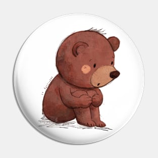 Thinking bear Pin