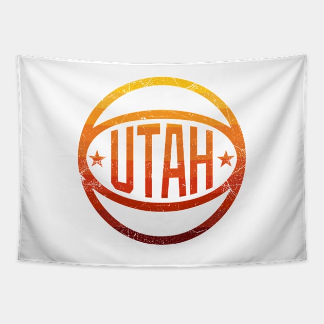 Utah Retro Ball - Sunset/White Tapestry by KFig21