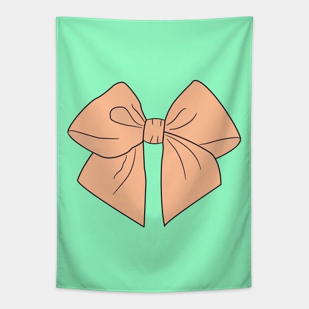 Peachy Keen Vector Bow Tapestry by LozMac