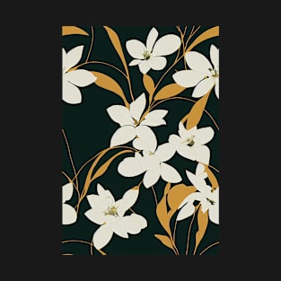 Beautiful Stylized White Flowers, for all those who love nature #212 T-Shirt