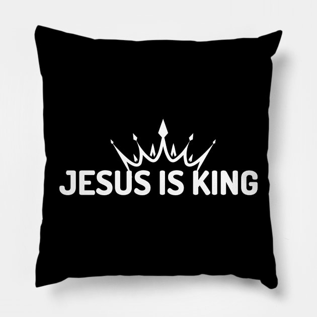 Jesus is King, Christian Pillow by ChristianLifeApparel