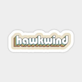 Hawkwind - Retro Rainbow Typography Faded Style Magnet