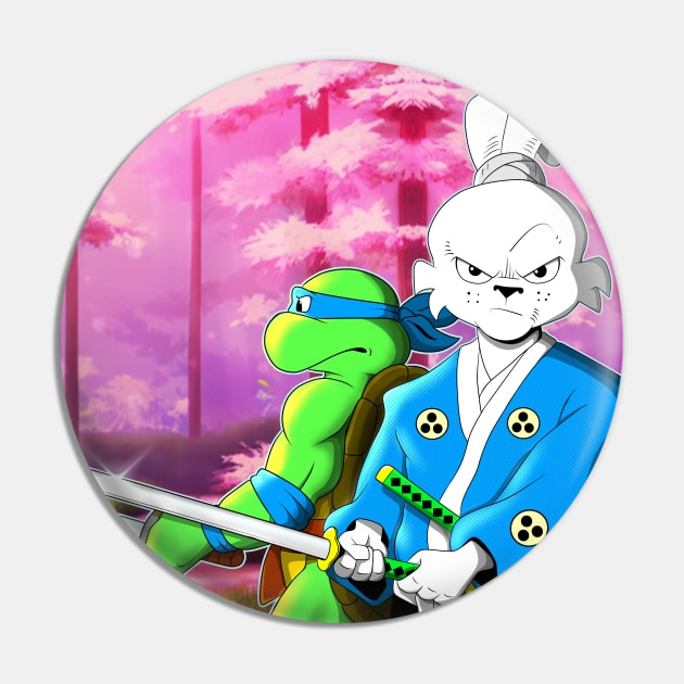 TMNT Leonardo Usagi Team UP Pin by nicitadesigns