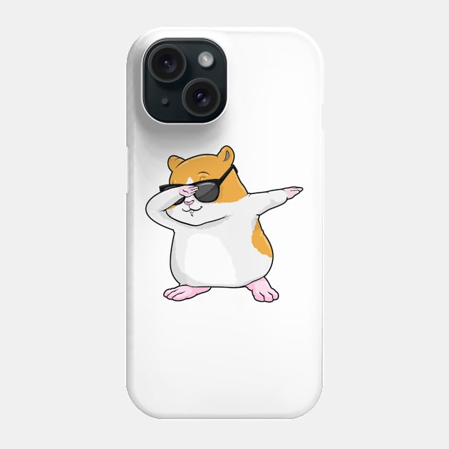 Cool hamster at dabbing with sunglasses Phone Case by Markus Schnabel