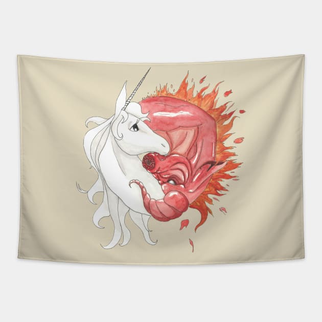 The last unicorn - Yin Yang Tapestry by Créa'RiBo