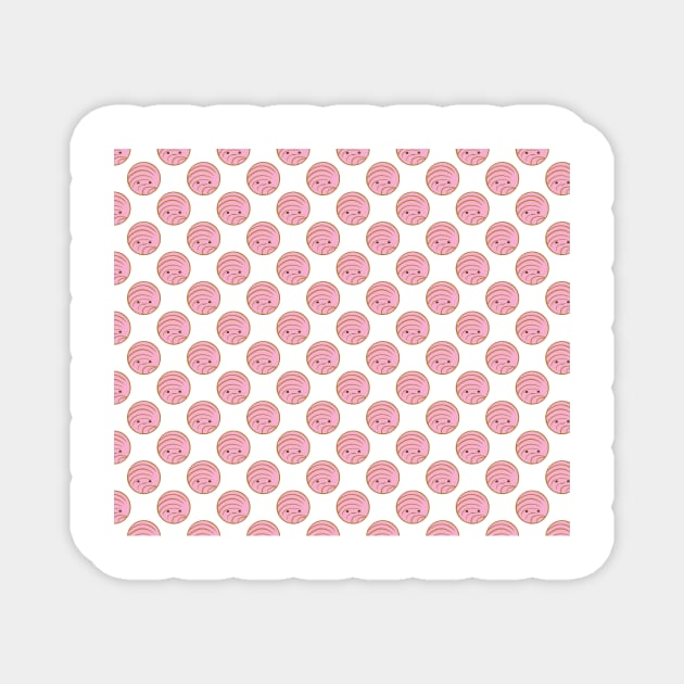 Pink Concha Pan Dulce (Mexican Sweet Bread Pattern) Magnet by Florentino