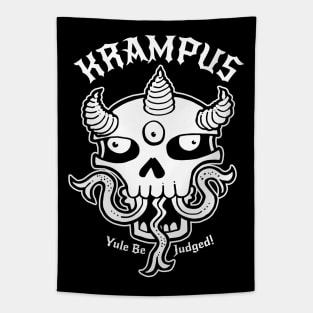 Krampus ~ Yule Judge ~ WHITE INK Tapestry