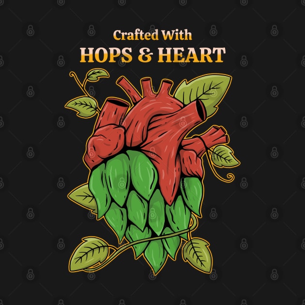 Brewing T-shirt - HOPS AND HEART by kantortegalsari