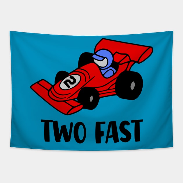 Two Fast Race Car Tapestry by KayBee Gift Shop