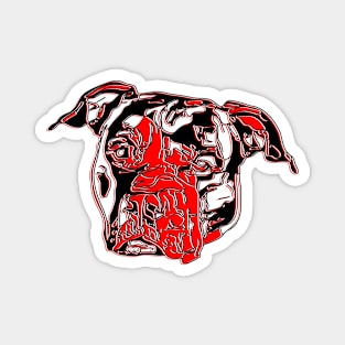 Pitbull Dog Canine Breed Head Strong Muscular Guard Magnet