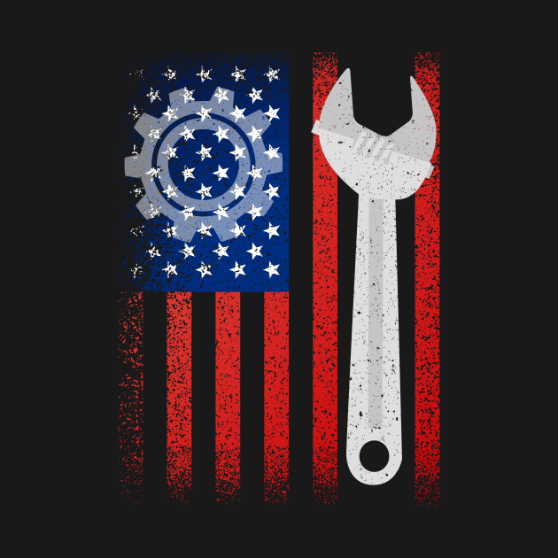 Mechanical Flag - Mechanic - T-Shirt | TeePublic