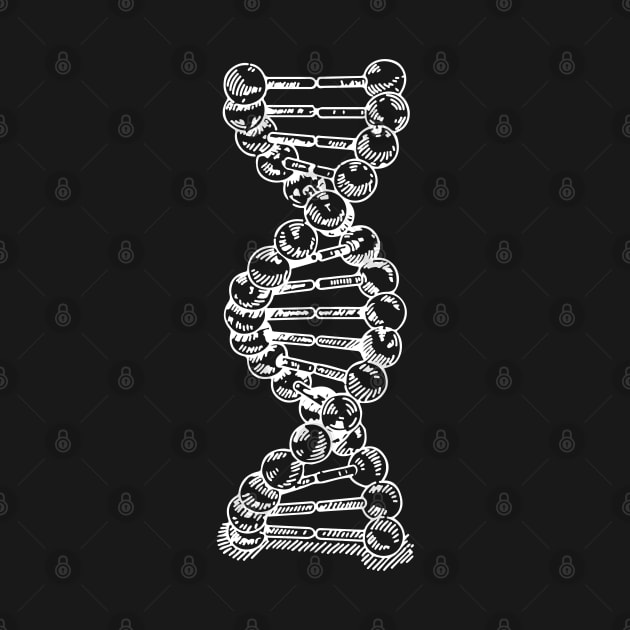 DNA Strand Helix Genetics Life Sciences Biology White by RetroGeek