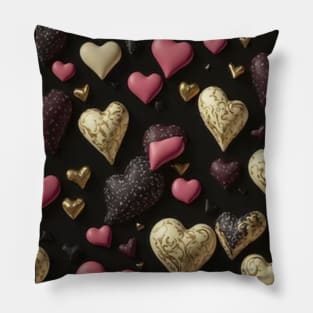 Chocolate hearts pattern Pillow