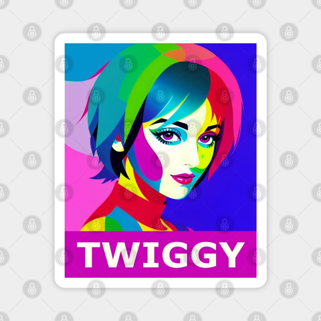 Twiggy Pop Art Magnet by MtWoodson