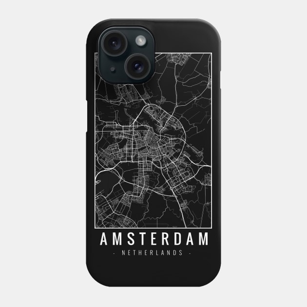 Amsterdam Netherlands Minimalist Map Phone Case by Mapagram