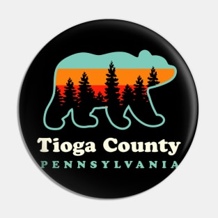 Tioga County Pennsylvania Camping Hiking Bear Pin