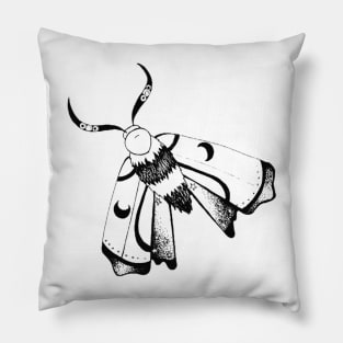 Black and white moon moth Pillow