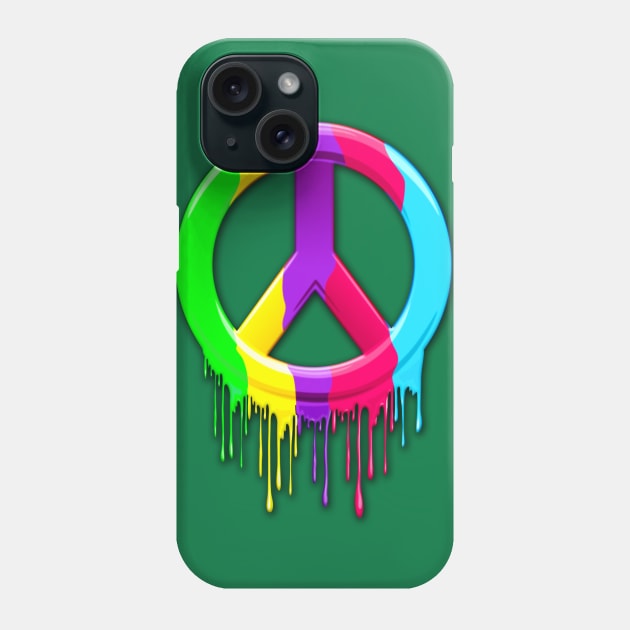 Peace Symbol Dripping Rainbow Paint Phone Case by BluedarkArt