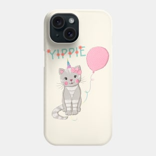 Cute cat and congratulations Phone Case