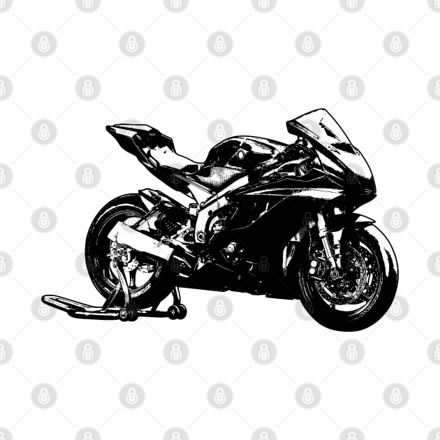 YZF R6 Motorcycle Sketch Art by KAM Std