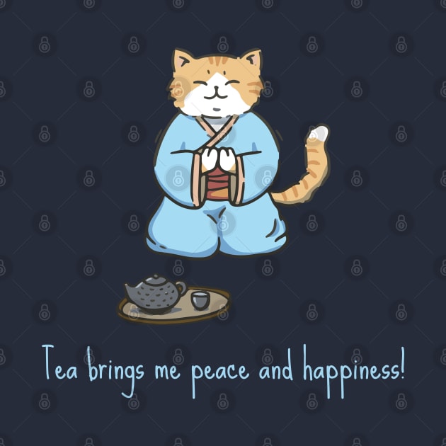 Tea brings me peace and happiness by CuppaDesignsCo