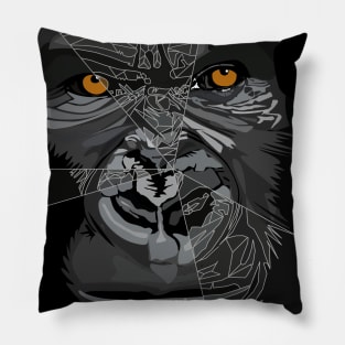 Ape, 3d line effect Gorilla Pillow