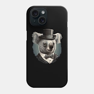 Koala with top hat Phone Case