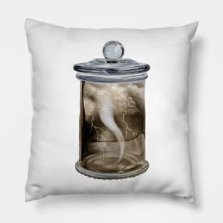 Thunder & lightning hurricane twister bottle art Pillow