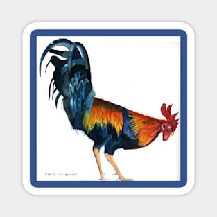 Original watercolour painting of a Cockerel Magnet