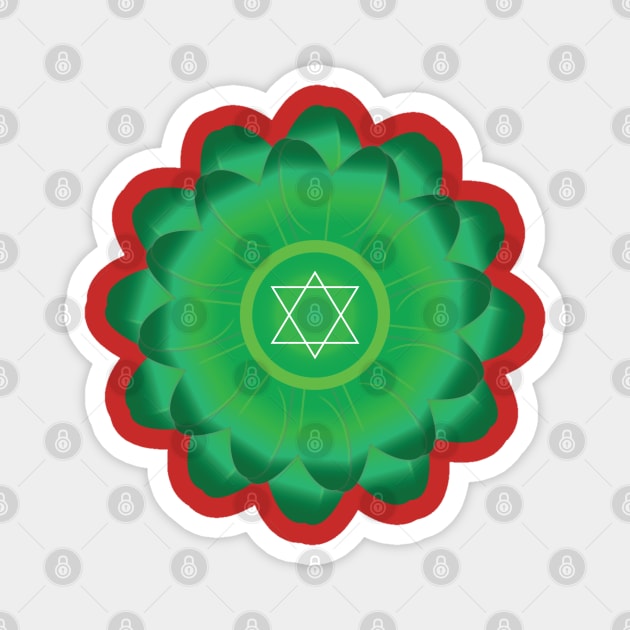 Heart Chakra, Aanahata Chakra Yoga and Meditation Magnet by Global Creation