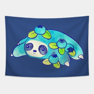 Watercolor Blueberry Sloth Tapestry