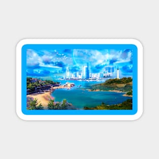 Blue Shining City Magnet