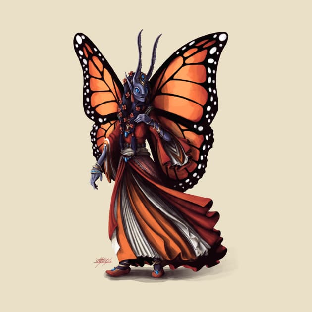 Monarch Butterfly Humanoid - Fantasy Character Design by Indi Martin