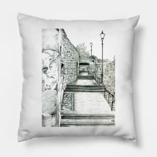 Saut Girnal Wynd: Dysart, Scotland [Pencil version] Pillow