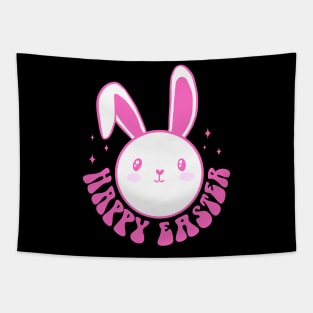 Happy easter a cute and groovy easter bunny for women Tapestry