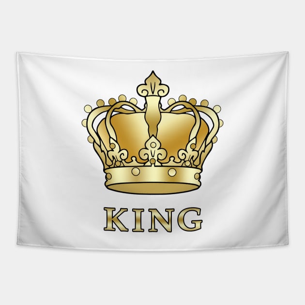 Birthday King Gold Crown T-Shirt Prince Princess King Queen Crown For Boys And Men T-Shirt Tapestry by sofiartmedia