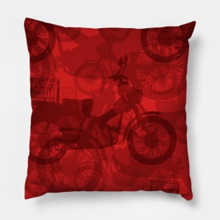 Postie Bike Camo in Group Ride Red Pillow