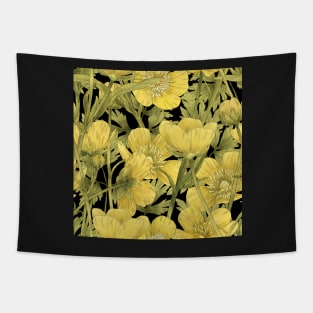 Buttercup on black Tapestry