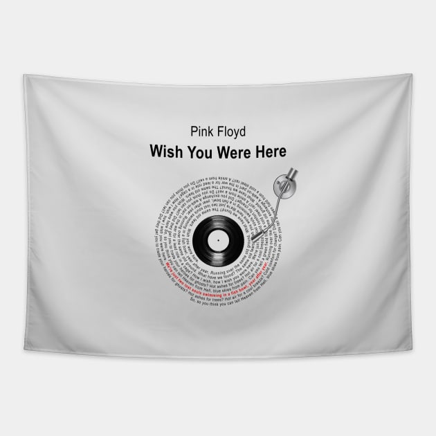 WISH YOU WERE HERE LYRICS ILLUSTRATIONS Tapestry by Vansa Design