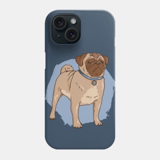 Cute Pug Dog Illustration Phone Case